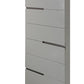 Alberto Six Drawer Narrow Tall Chest Grey with Black Chrome Frame