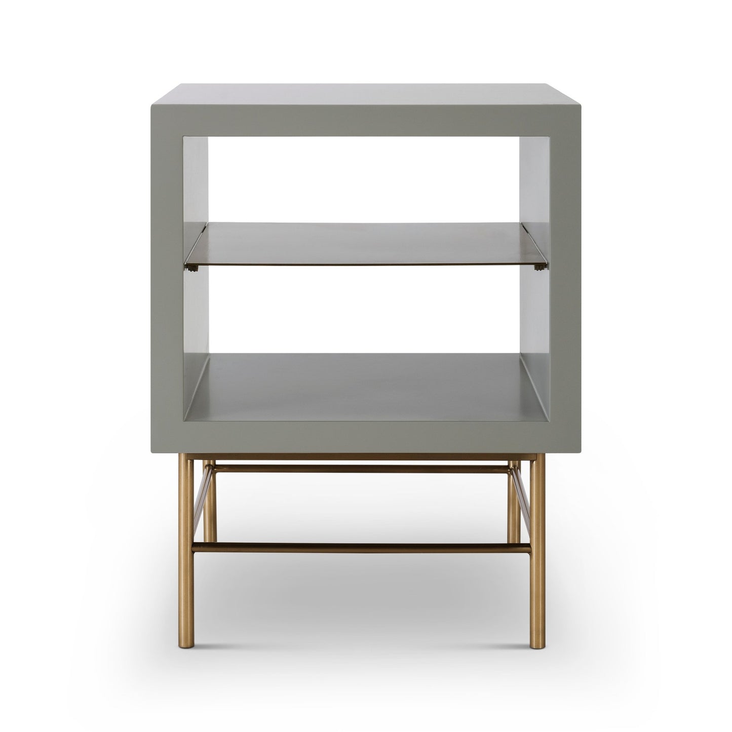 Alberto Side Table Grey with Brass Frame