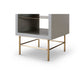 Alberto Side Table Grey with Brass Frame