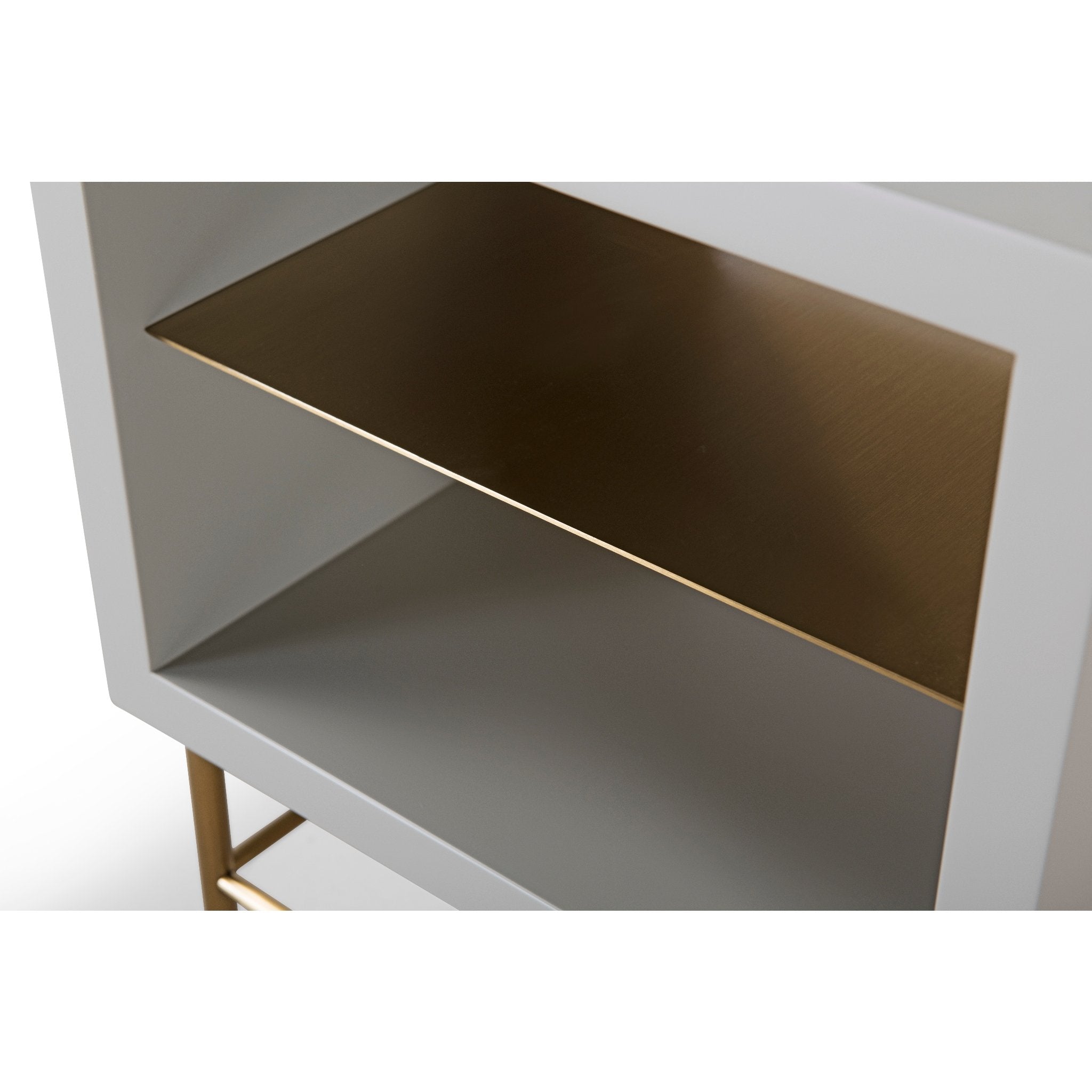 Alberto Side Table Grey with Brass Frame