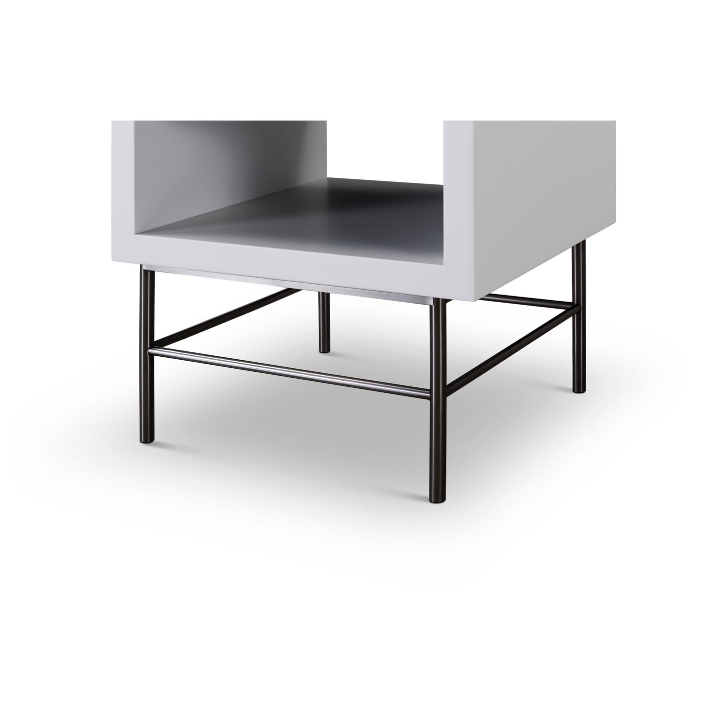 Alberto Side Table White with Black Chrome Frame