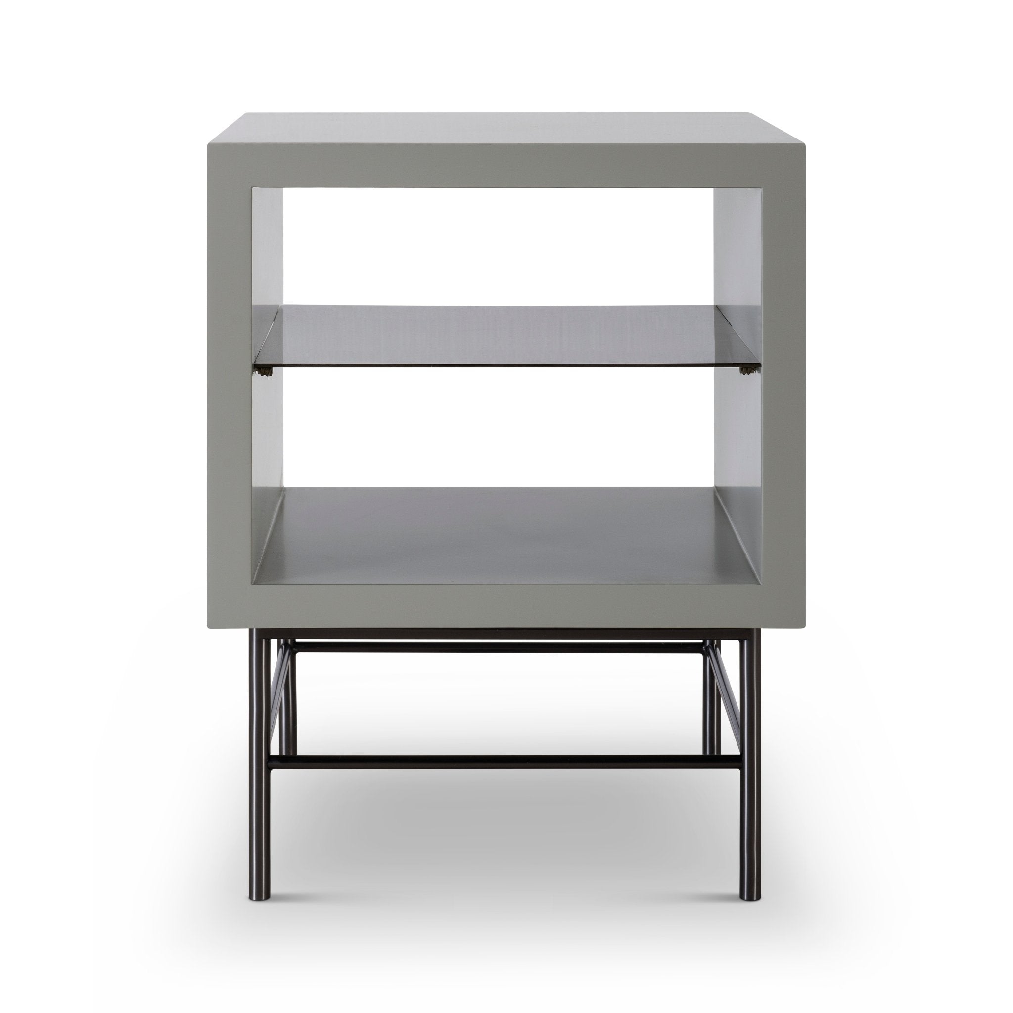 Alberto Side Table Grey with Black Chrome Frame