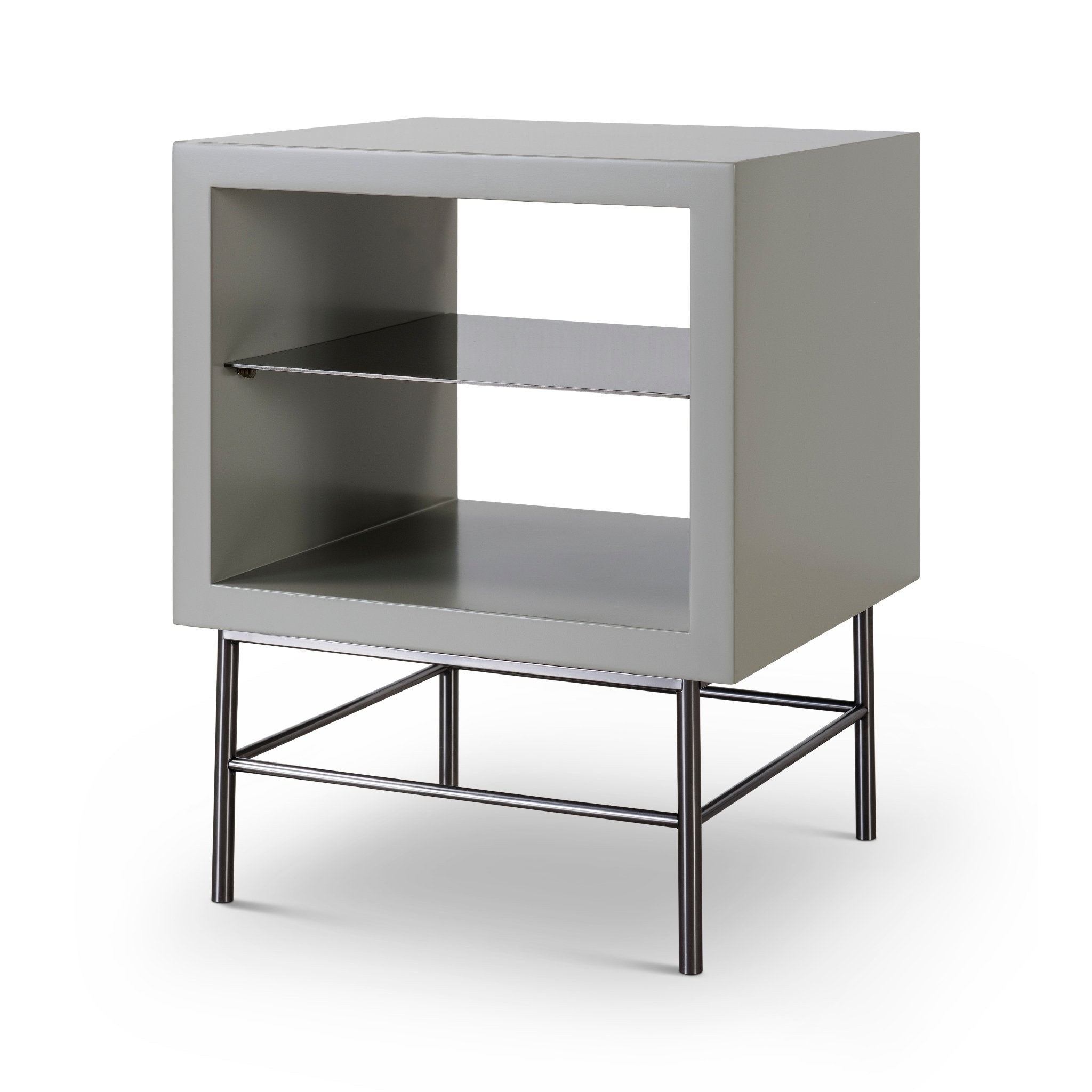 Alberto Side Table Grey with Black Chrome Frame