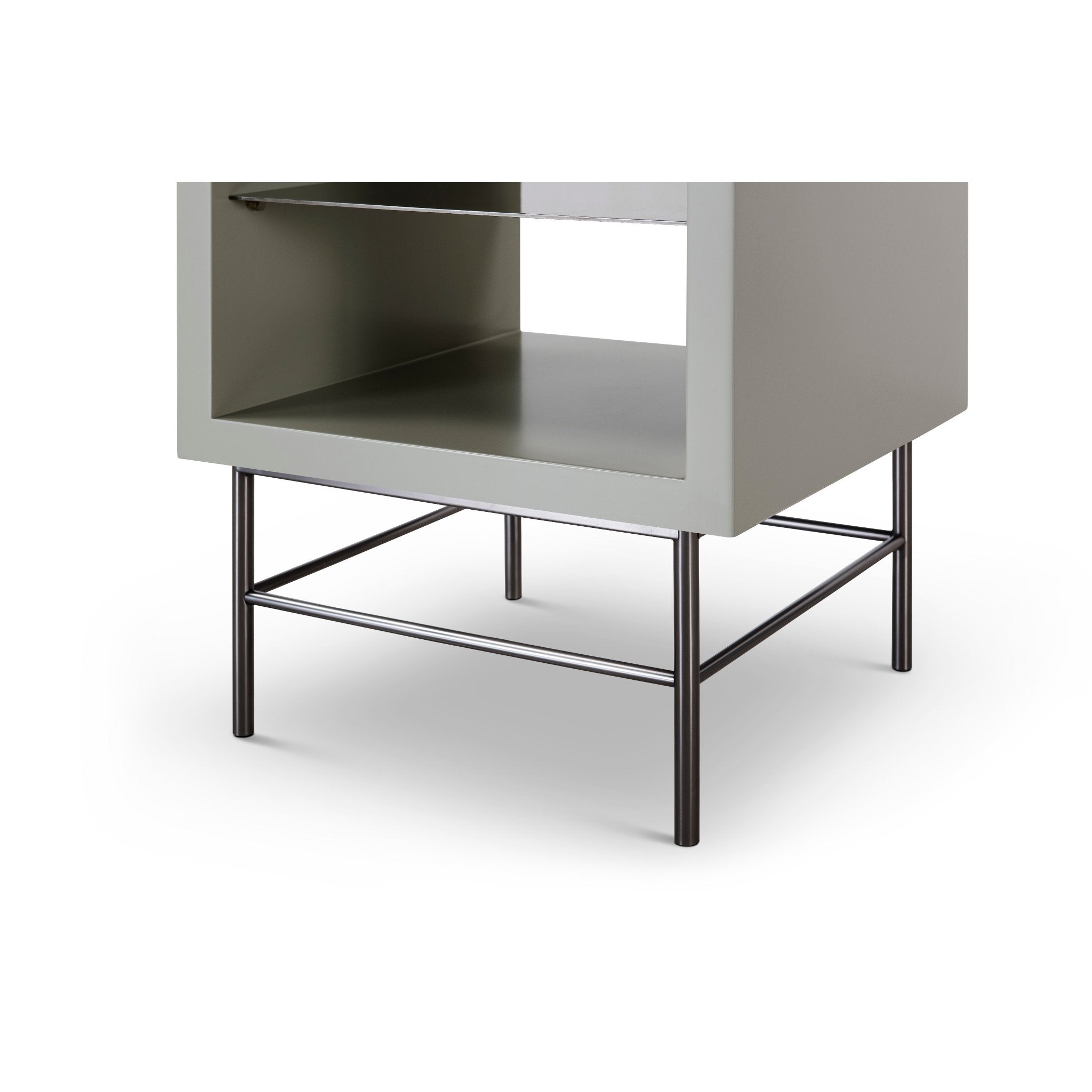 Alberto Side Table Grey with Black Chrome Frame
