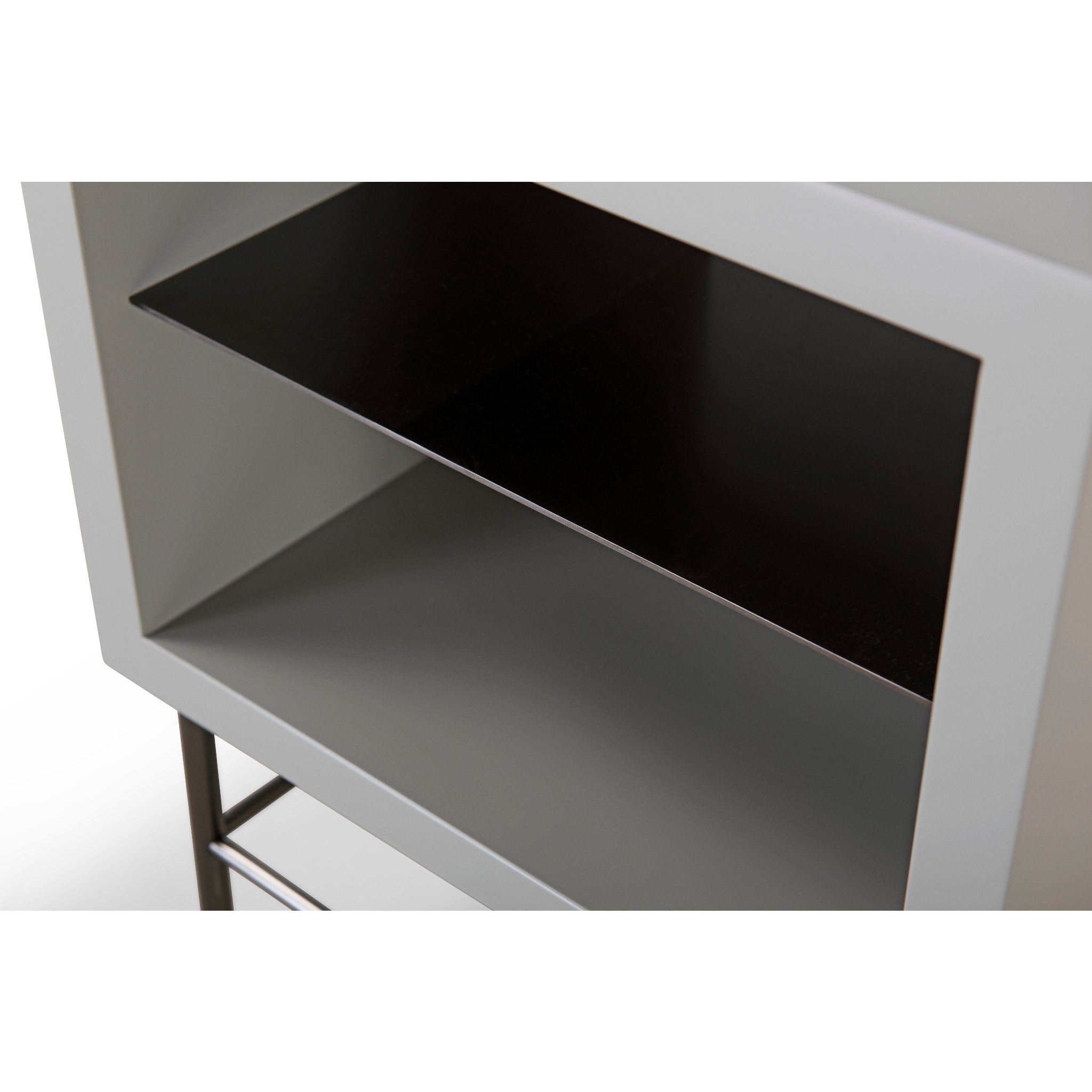 Alberto Side Table Grey with Black Chrome Frame
