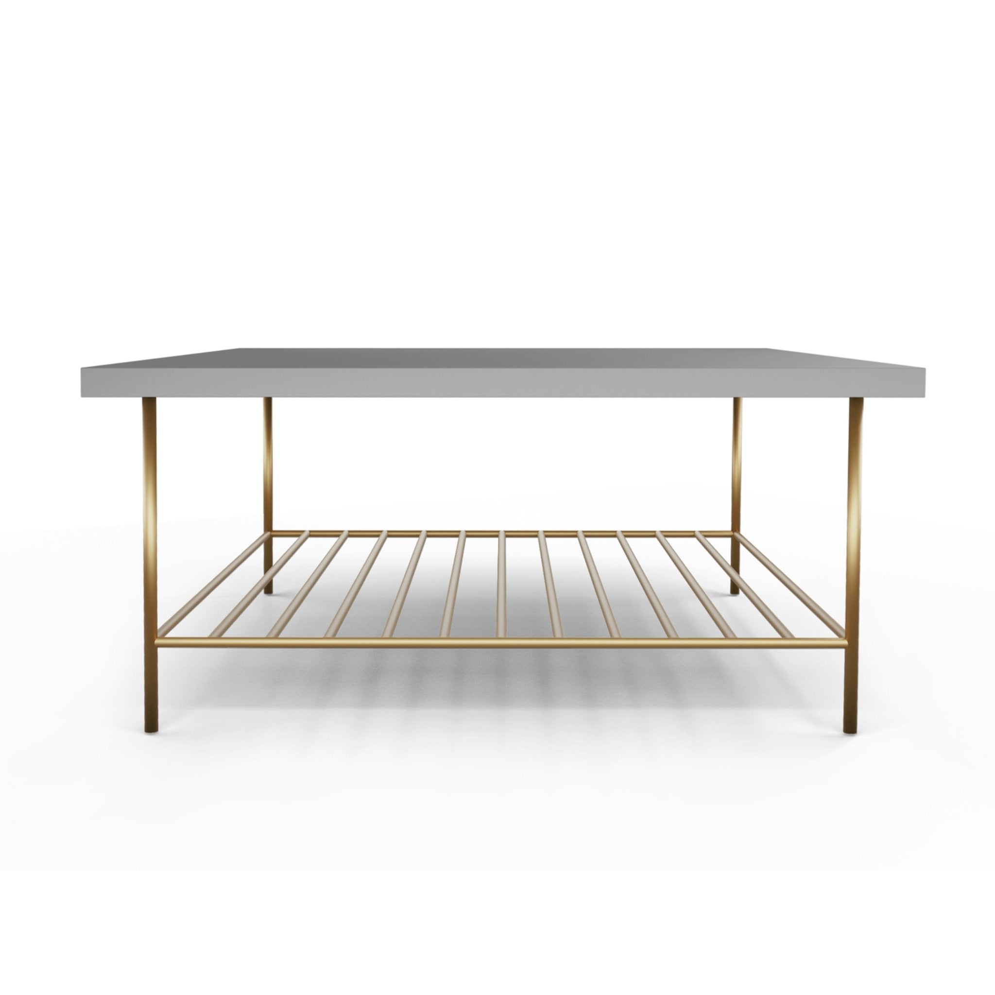 Alberto Coffee Table Grey with Brass Frame