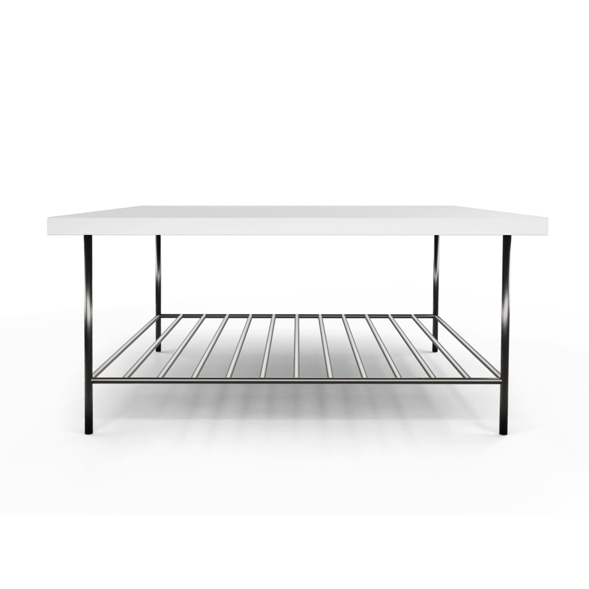 Alberto Coffee Table White with Black Chrome Frame