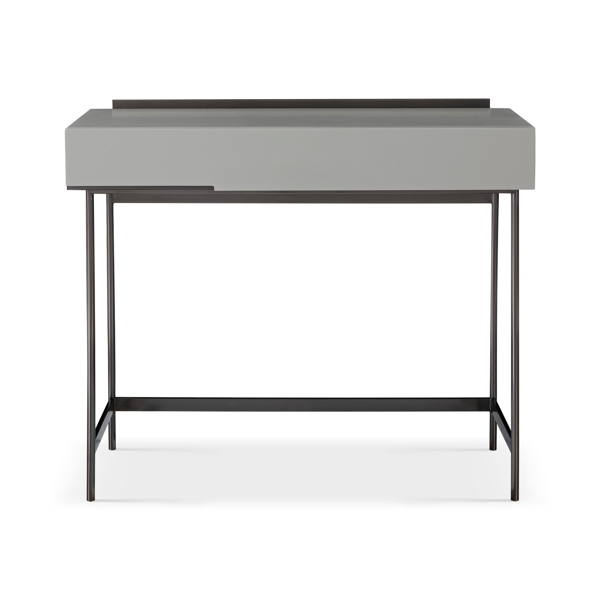 Alberto Dressing Table Grey with Black Chrome Frame