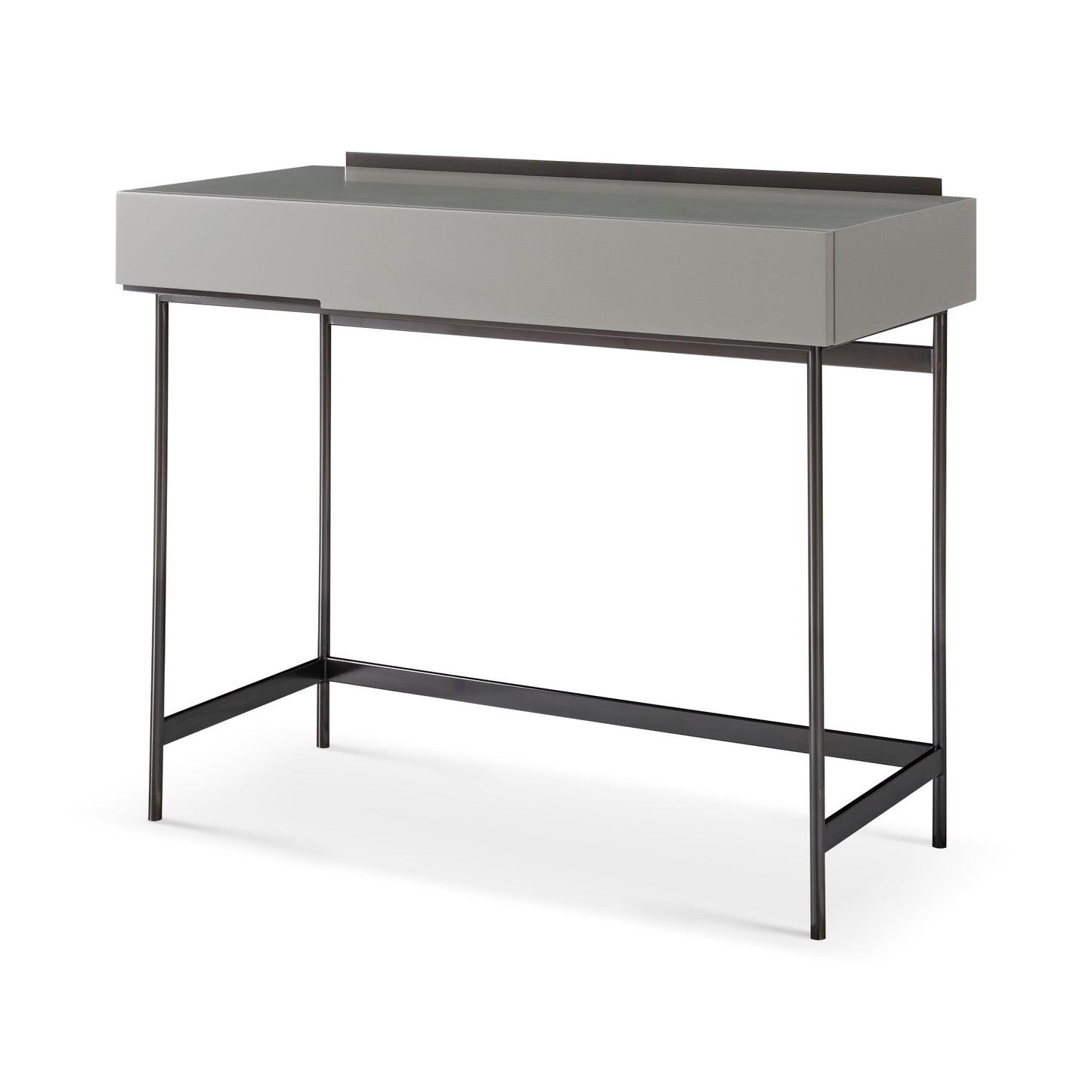 Alberto Dressing Table Grey with Black Chrome Frame