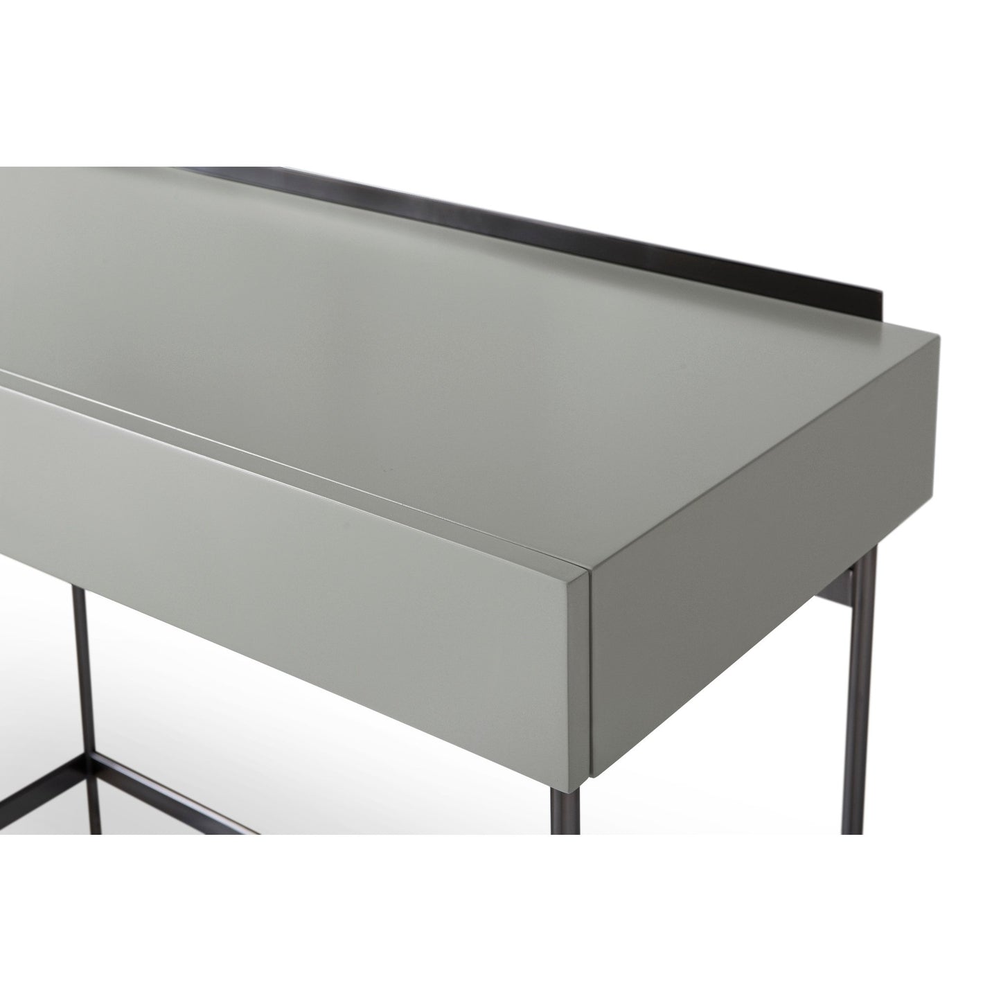 Alberto Dressing Table Grey with Black Chrome Frame