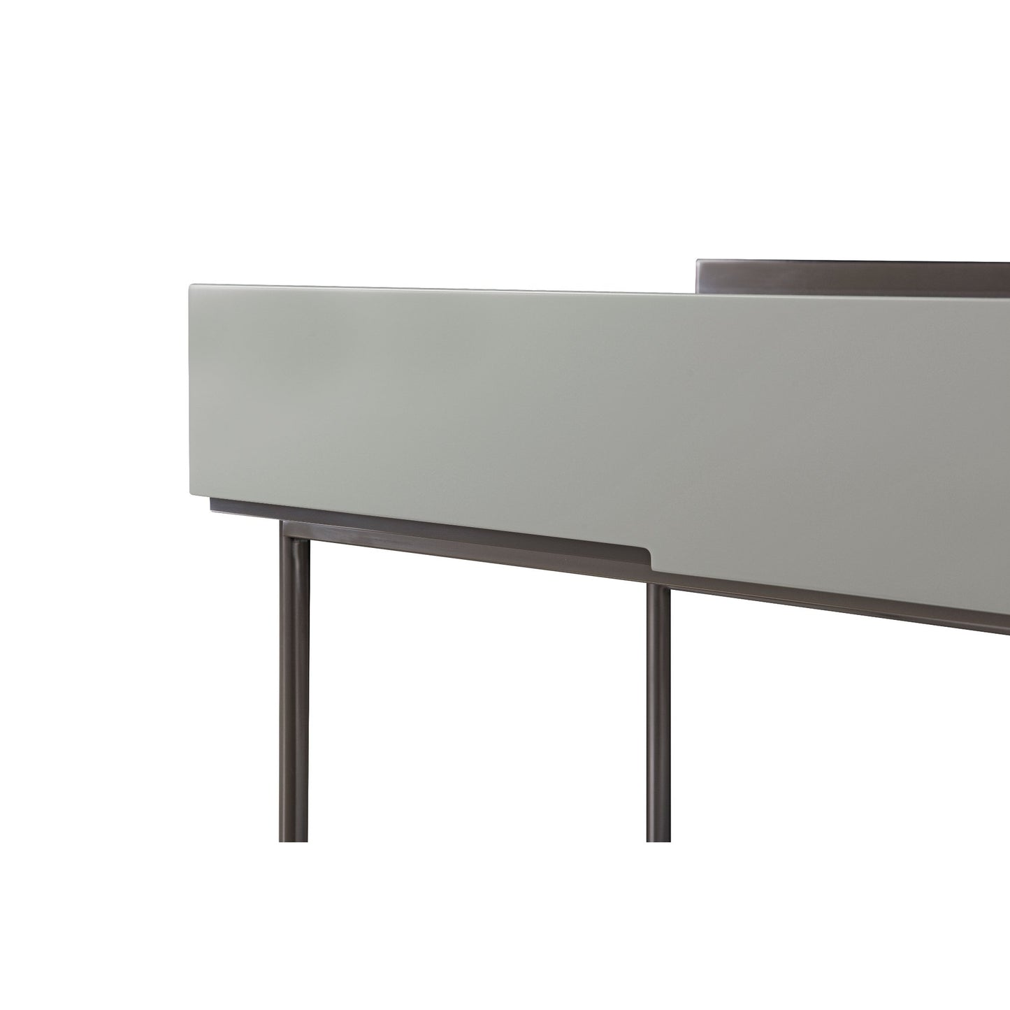 Alberto Dressing Table Grey with Black Chrome Frame