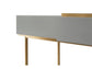 Alberto Dressing Table Grey with Brass Frame