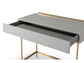 Alberto Dressing Table Grey with Brass Frame