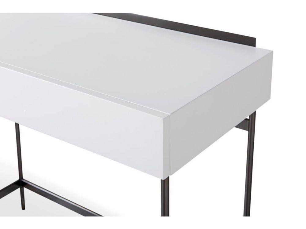 Alberto Dressing Table White with Black Chrome Frame