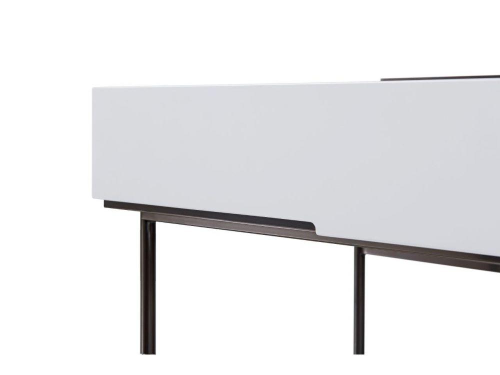 Alberto Dressing Table White with Black Chrome Frame