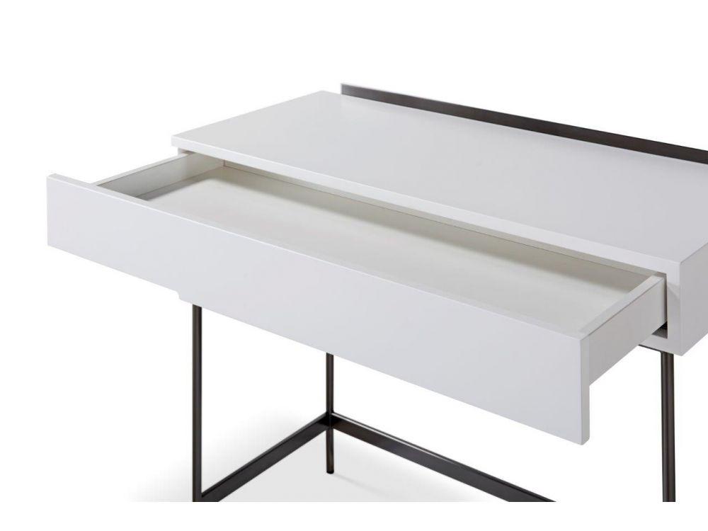 Alberto Dressing Table White with Black Chrome Frame