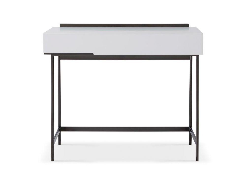 Alberto Dressing Table White with Black Chrome Frame