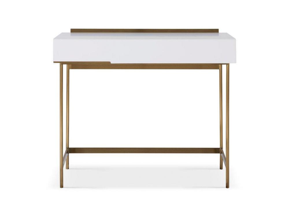 Alberto Dressing Table White with Brass Frame