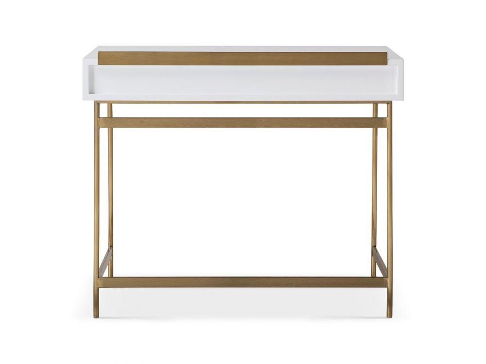 Alberto Dressing Table White with Brass Frame