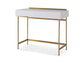 Alberto Dressing Table White with Brass Frame