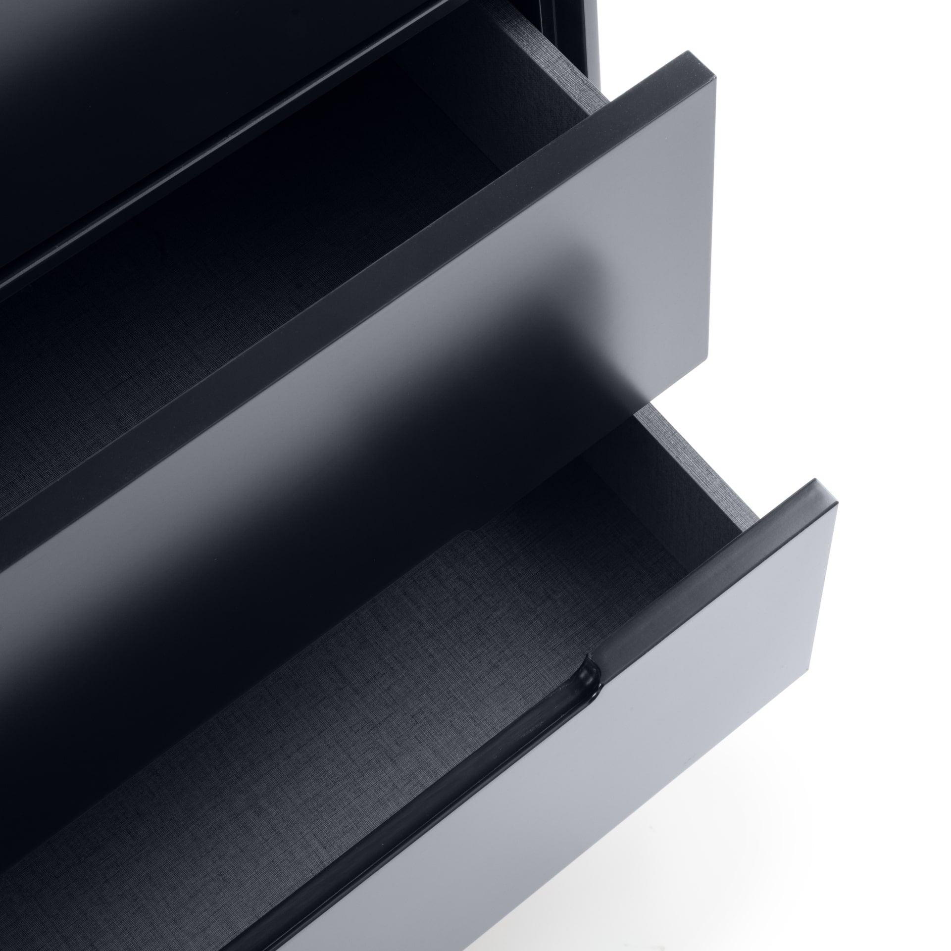 Close look on the inside of the drawers