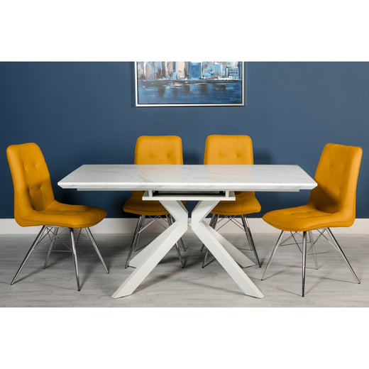 Glacier White Marble Dining Table