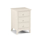 Cameo 3 Drawer Bedside - Stone White