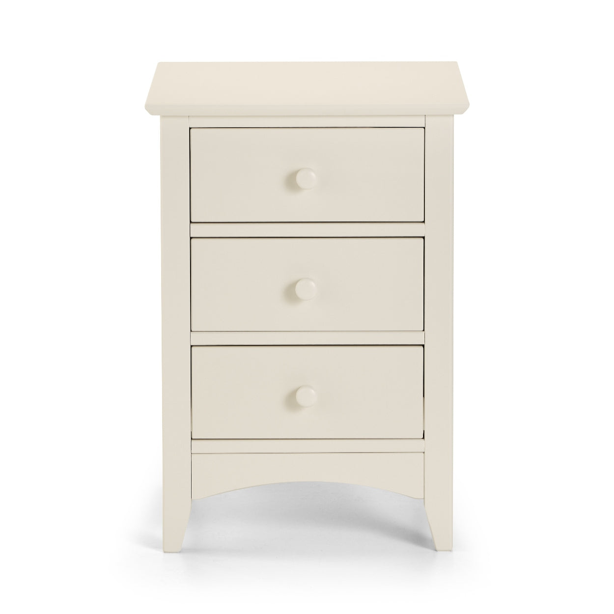 Cameo 3 Drawer Bedside - Stone White