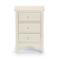 Cameo 3 Drawer Bedside - Stone White