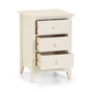 Cameo 3 Drawer Bedside - Stone White