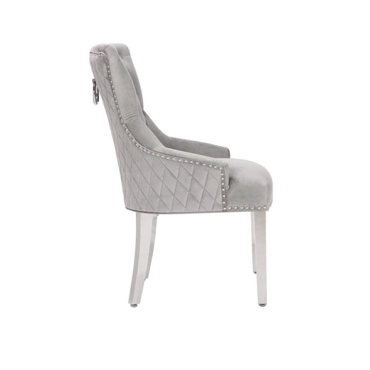 Valentina Light Grey Velvet Dining Chair - Set of 2