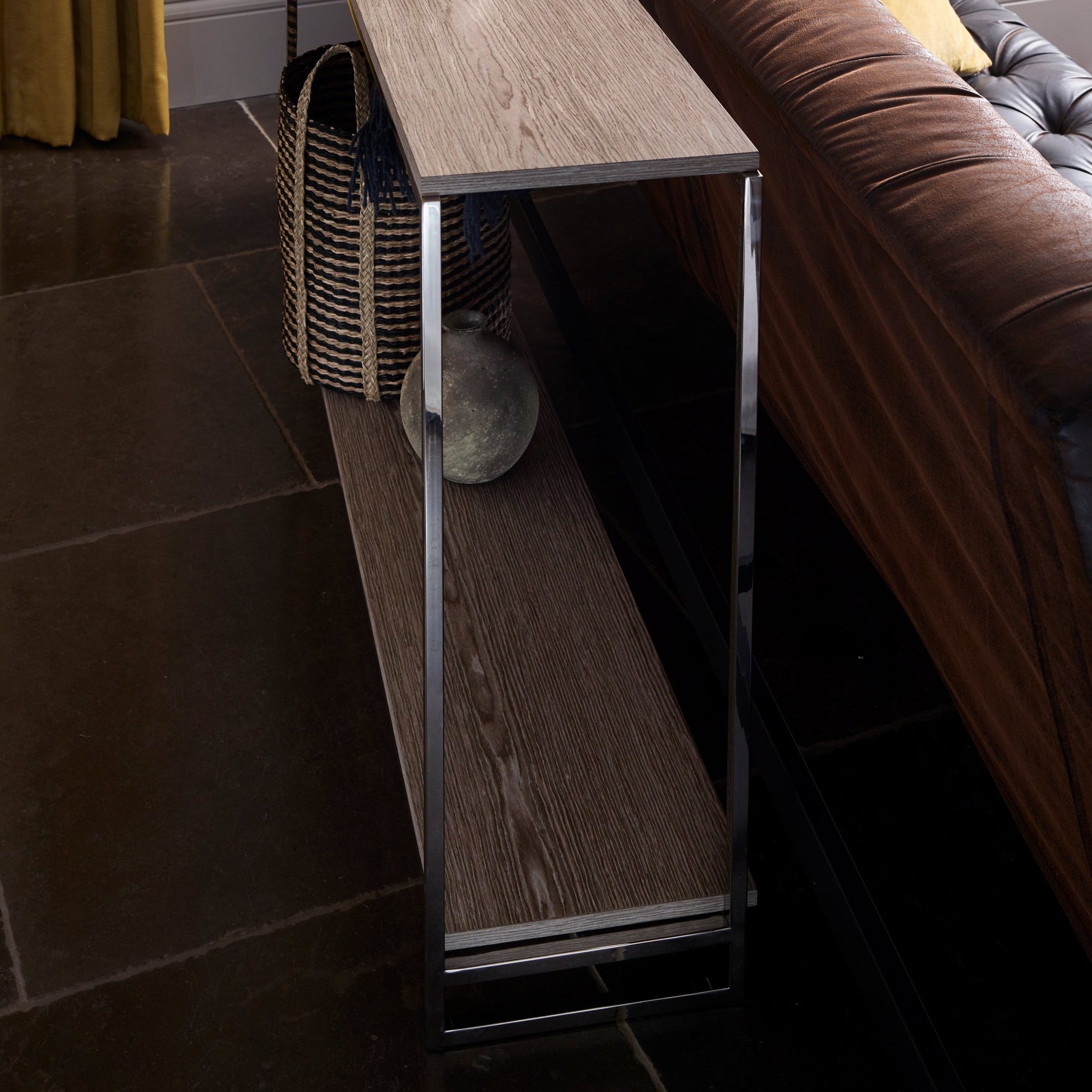 Federico Narrow Console Table - Oak