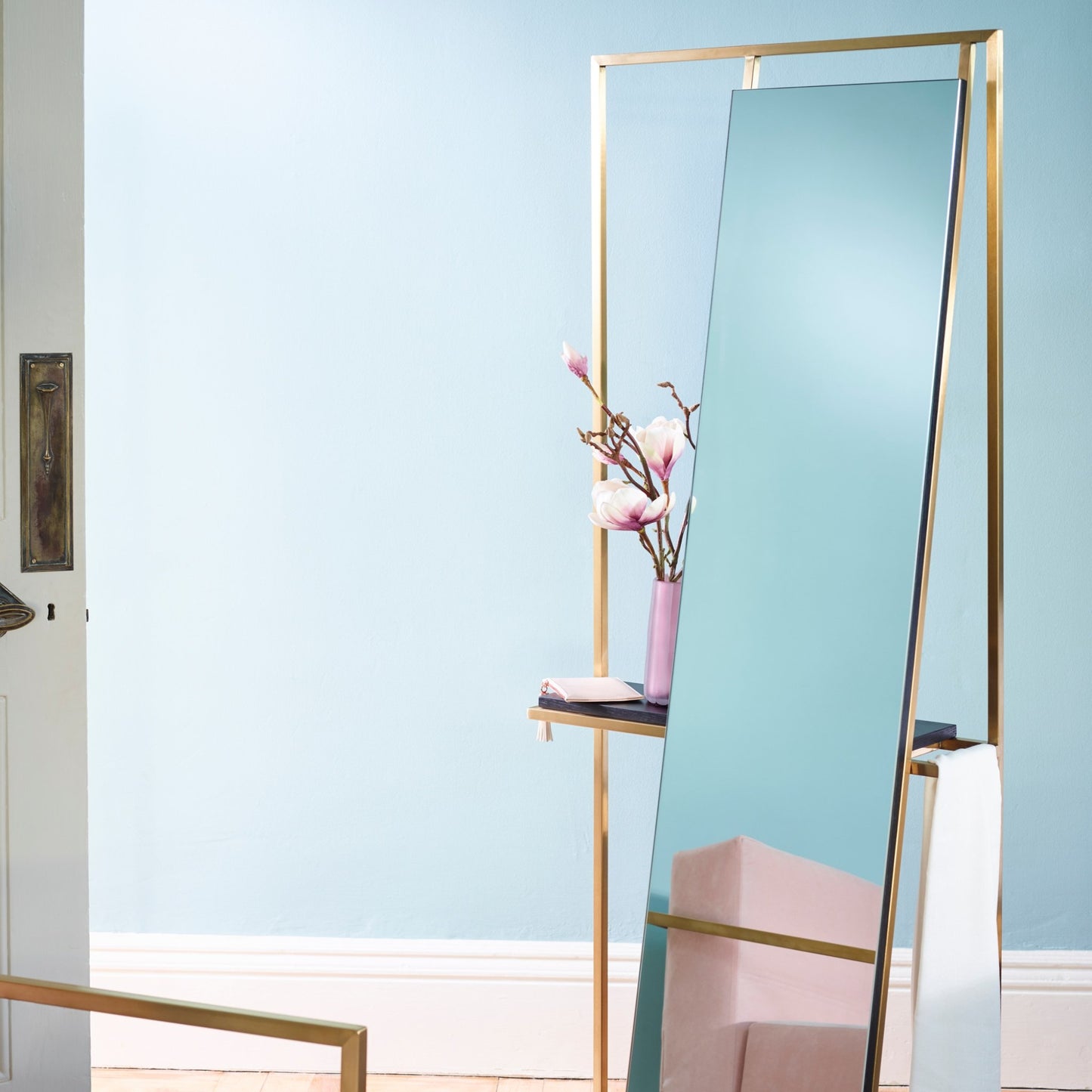Federico Floor Standing Mirror & Valet - Oak
