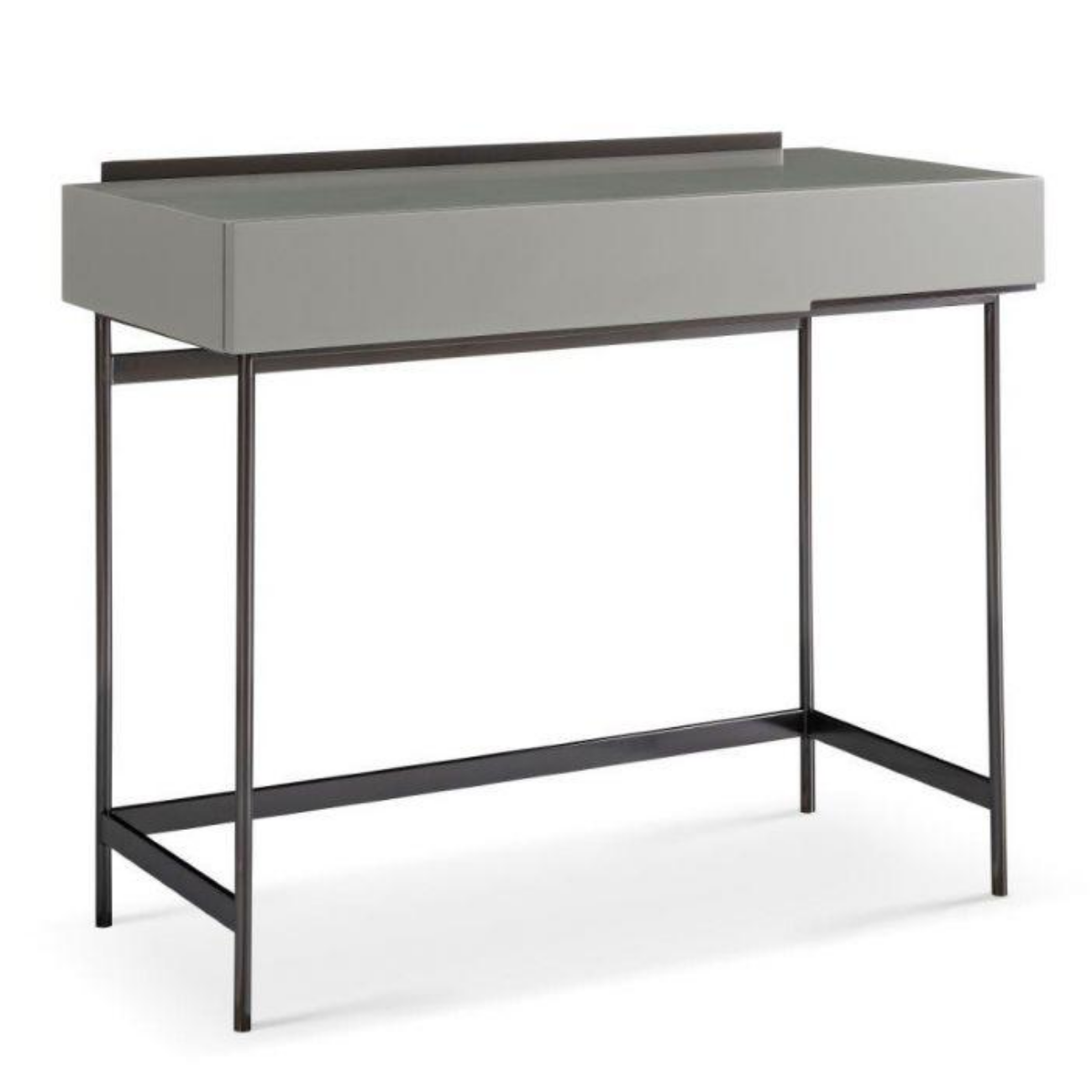 Alberto Dressing Table Grey with Black Chrome Frame