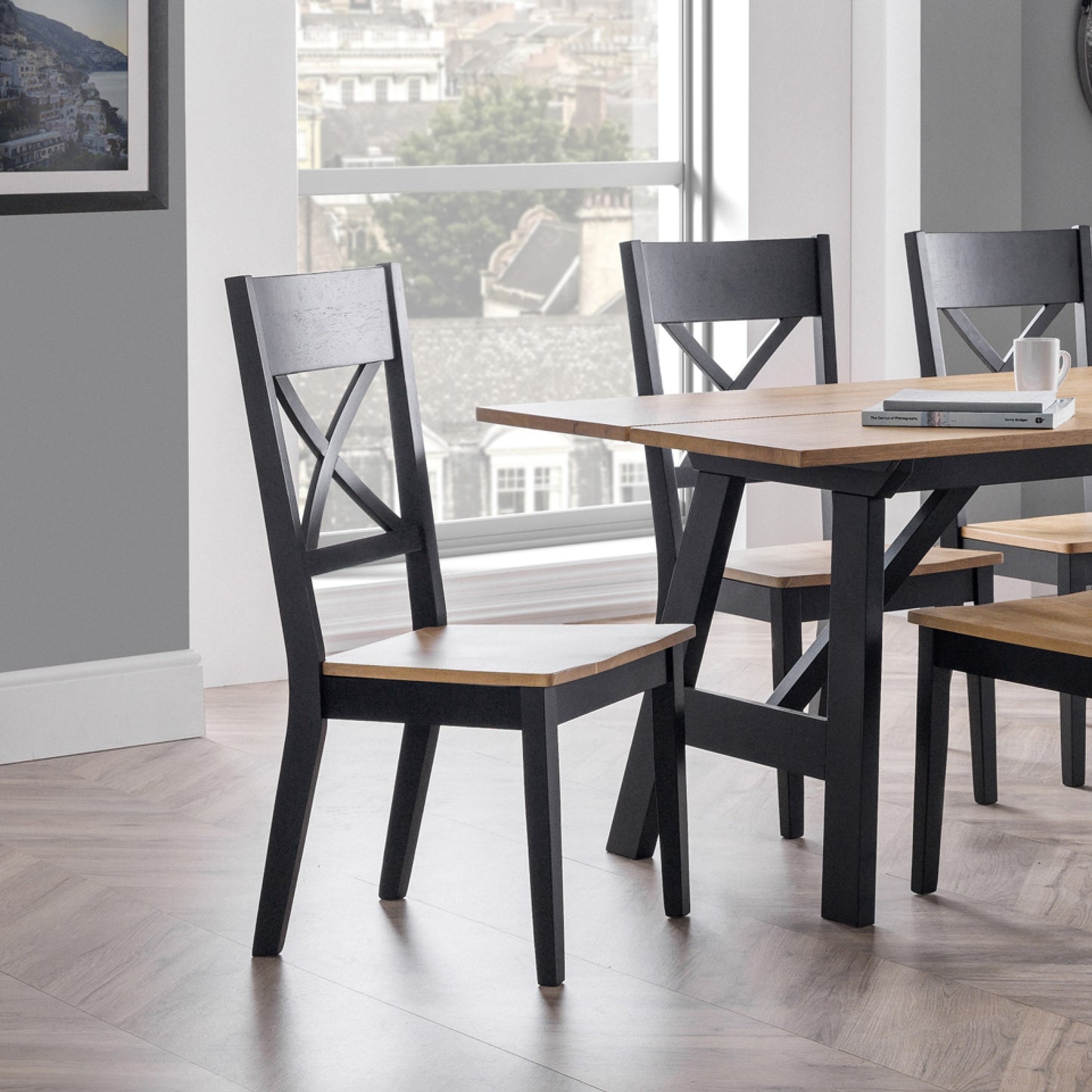 Hockley Dining Chair - Black & Oak (Set of 2)