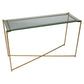 Iris Large Console Table - Clear Glass Top & Brass Frame