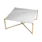 Iris Square Coffee Table - White Marble & Brass Frame