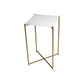 Iris Square Plant Stand - White Marble & Brass Frame