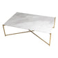 Iris Rectangular Coffee Table - White Marble & Brass Frame