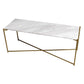 Iris Large TV Stand - White Marble & Brass Frame