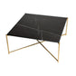 Iris Square Coffee Table - Black Marble & Brass Frame