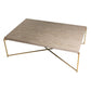 Iris Rectangular Coffee Table - Weathered Oak & Brass Frame