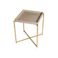 Iris Square Tray Top Side Table - Weathered Oak Tray & Brass Frame