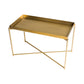 Iris Rectangular Tray Top Side Table - Brass Tray & Brass Frame