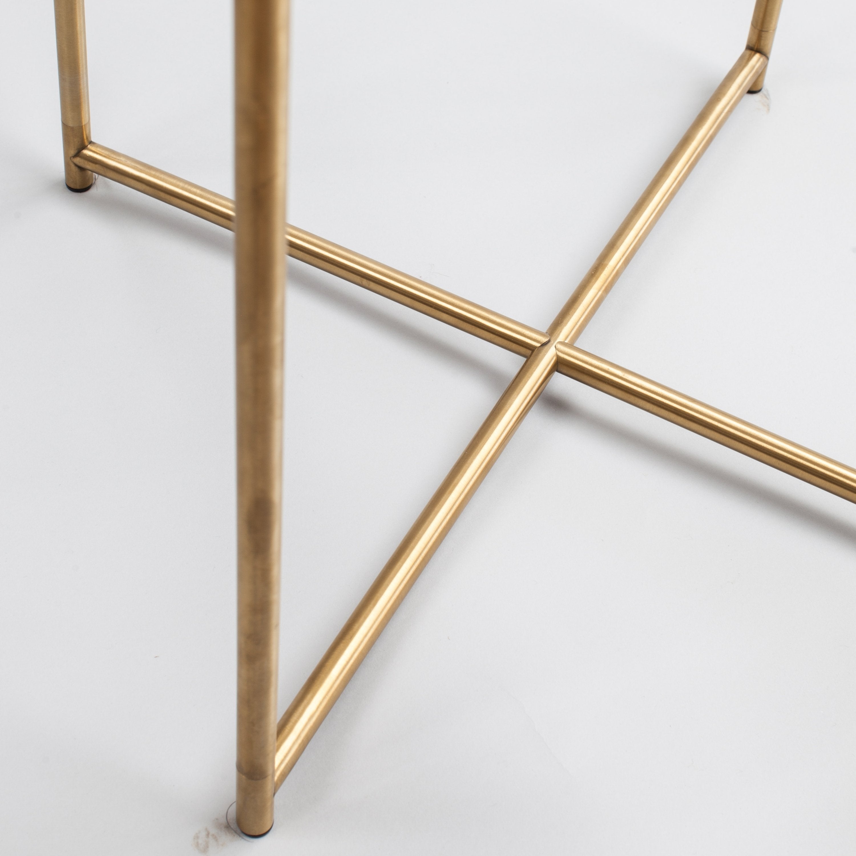 Iris Small Console Table - Clear Glass Top & Brass Frame