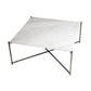 Iris Square Coffee Table - White Marble Top & Gun Metal Frame