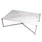 Iris Rectangular Coffee Table - White Marble Top & Gun Metal Frame