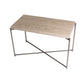 Iris Rectangular Side Table - Weathered Oak & Gun Metal Frame