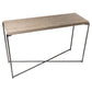 Iris Large Console Table - Weathered Oak & Gun Metal Frame