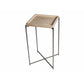 Iris Square Tray Top Plant Stand - Weathered Oak Tray & Gun Metal Frame